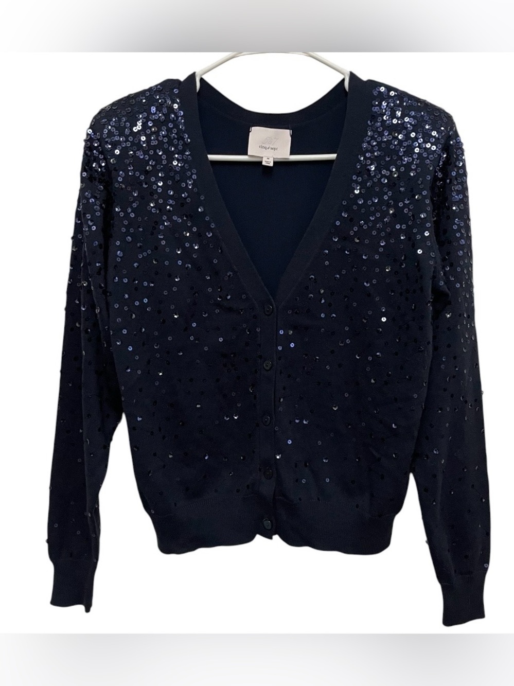 Cinq a sept Nancy sequin embellished cardigan blue